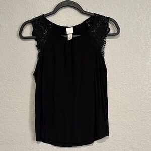 H&M Elegant Black Lace Sleeve Top